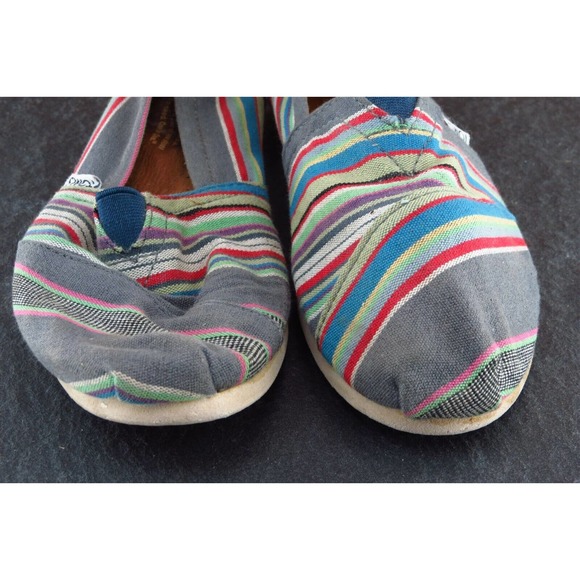 Toms Sz 7 M Multicolor Round Toe Flat Fabric - Picture 2 of 7